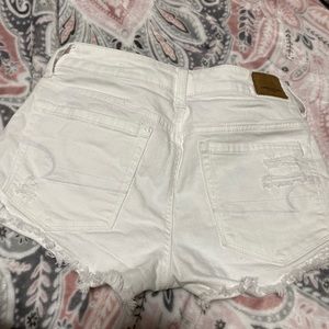 American Eagle white denim shorts